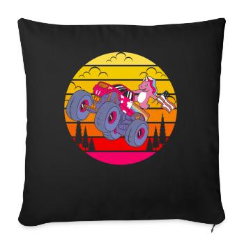 Licorne patriotique Monster Truck America - Housse de coussin décorative 45 x 45 cm - noir - Devant