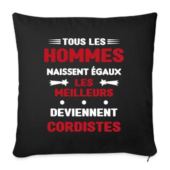 Les Meilleurs Hommes Deviennent Cordistes - Housse de coussin décorative 45 x 45 cm - noir - Devant