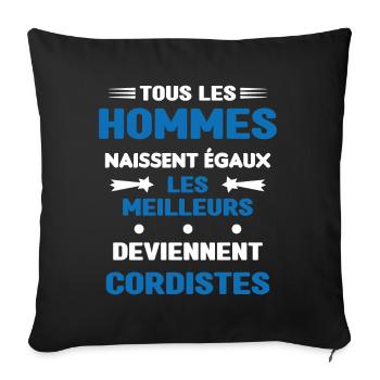 Les Meilleurs Hommes Deviennent Cordistes - Housse de coussin décorative 45 x 45 cm - noir - Devant