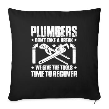 Plant mechanic plumber plumber sanitary heating - Sofa pillowcase 17,3'' x 17,3'' (45 x 45 cm) - black - Front