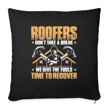 Dachdecker Dachdeckerei Dachdecken Roofer Roofing - Sofa pillowcase 17,3'' x 17,3'' (45 x 45 cm) - black - Front