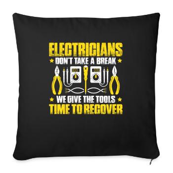 Electronics technician Electrician Lineman - Sofa pillowcase 17,3'' x 17,3'' (45 x 45 cm) - black - Front