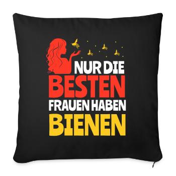 Imkerin Nur die besten Frauen haben Bienen - Sofakissenbezug 45 x 45 cm - Schwarz - Vorne