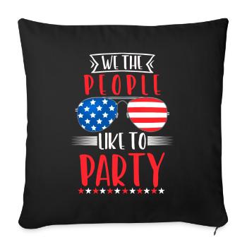 Sunglasses USA Party 4 juillet - Housse de coussin décorative 45 x 45 cm - noir - Devant