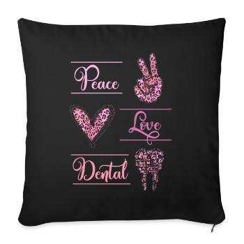 Dentiste Leopard Tooth Peace Dental - Housse de coussin décorative 45 x 45 cm - noir - Devant