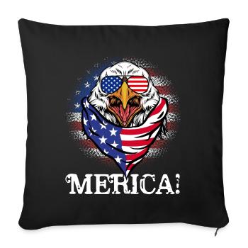 Patriotischer Adler Merica 4. Juli - Sofakissenbezug 45 x 45 cm - Schwarz - Vorne