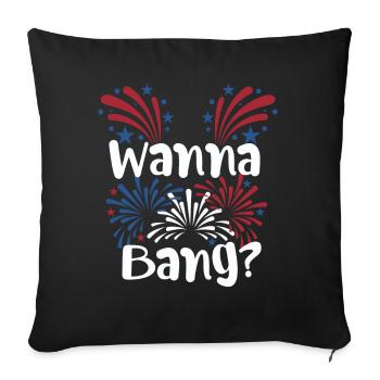 July 4 Humor for Adults Fireworks Joke - Sofa pillowcase 17,3'' x 17,3'' (45 x 45 cm) - black - Front