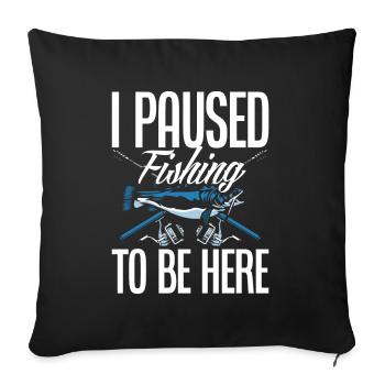 Cadeau amusant de pêcheur - Housse de coussin décorative 45 x 45 cm - noir - Devant