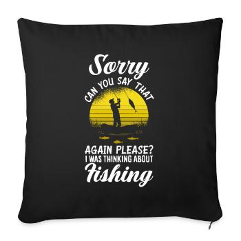 Fun Fishing Angler Fisherman Gift - Sofa pillowcase 17,3'' x 17,3'' (45 x 45 cm) - black - Front