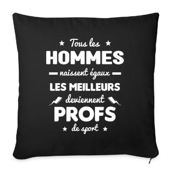 Les meilleurs hommes deviennent profs de sport - Housse de coussin décorative 45 x 45 cm - noir - Devant