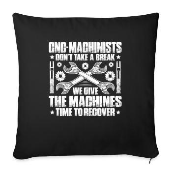 Opérateur de machine de découpe Tour Fraise Fraise CNC Machiniste - Housse de coussin décorative 45 x 45 cm - noir - Devant