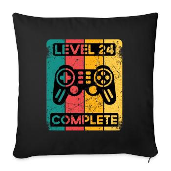 24th Birthday Shirt Gamer Gambler Men Gift - Sofa pillowcase 17,3'' x 17,3'' (45 x 45 cm) - black - Front