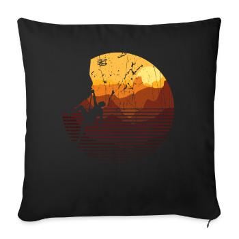 Klettern Berge Kletterer - Sofakissenbezug 45 x 45 cm - Schwarz - Vorne