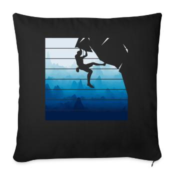 Retro Felsklettern Bergsteiger - Sofakissenbezug 45 x 45 cm - Schwarz - Vorne