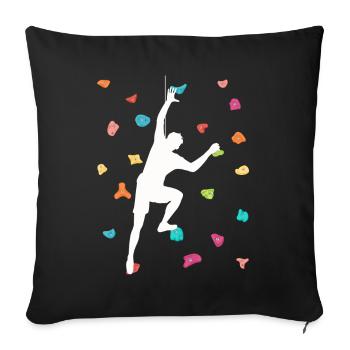 Escalade libre Bloc - Housse de coussin décorative 45 x 45 cm - noir - Devant