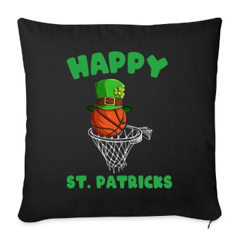 Basketball Happy St. Patrick's Day - Sofa pillowcase 17,3'' x 17,3'' (45 x 45 cm) - black - Front