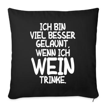 Vino Weinliebhaber Geschenk Wein Weinfest Rotwein - Sofakissenbezug 45 x 45 cm - Schwarz - Vorne