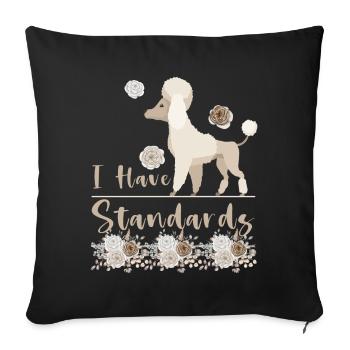Pudel Mama Hund Lustig Standard Pudel - Sofakissenbezug 45 x 45 cm - Schwarz - Vorne
