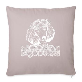 Niedliche Pudel Mama Sonnenblume Pudel - Sofakissenbezug 45 x 45 cm - helles Taupe - Vorne