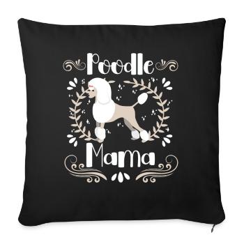Caniche Mama Chien mignon Caniche standard - Housse de coussin décorative 45 x 45 cm - noir - Devant