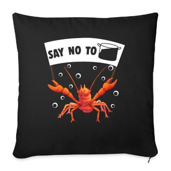 Funny Crabs Cooking Crayfish Lobster - Sofa pillowcase 17,3'' x 17,3'' (45 x 45 cm) - black - Front