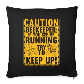 Méfiez-vous Apiculteur Drôle Apiculture - Housse de coussin décorative 45 x 45 cm - noir - Devant