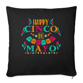Cheerful Cinco De Mayo Mexican Fiesta - Sofa pillowcase 17,3'' x 17,3'' (45 x 45 cm) - black - Front