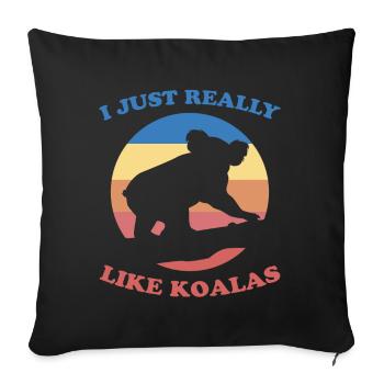 Koala Disant Australie Marsupial Koalas Cadeau - Housse de coussin décorative 45 x 45 cm - noir - Devant