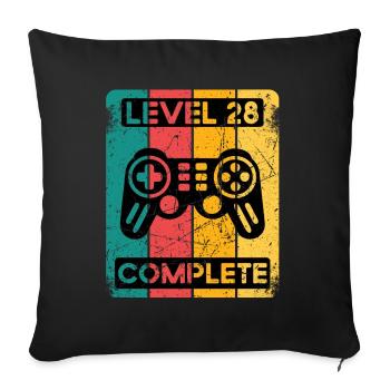 28ème Anniversaire Chemise Gamer Gambler Hommes Cadeau - Housse de coussin décorative 45 x 45 cm - noir - Devant