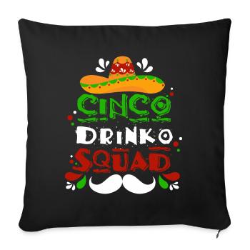 Fiesta Sombrero Cheerful Cinco De Mayo Troupe - Sofa pillowcase 17,3'' x 17,3'' (45 x 45 cm) - black - Front