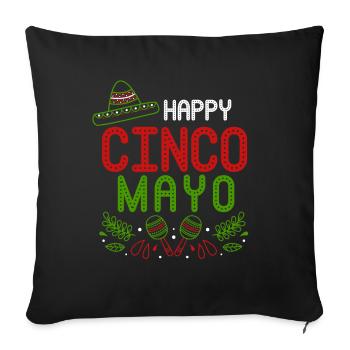Cinco De Mayo Mexican Fiesta Sombrero - Sofa pillowcase 17,3'' x 17,3'' (45 x 45 cm) - black - Front