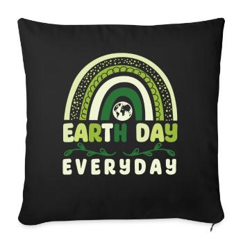 Earth Day Awareness Save Planet Nature - Sofakissenbezug 45 x 45 cm - Schwarz - Vorne