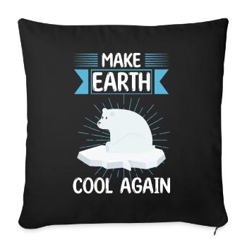 Cool Polar Bear Earth Care Animal Rescue Rescue - Sofa pillowcase 17,3'' x 17,3'' (45 x 45 cm) - black - Front