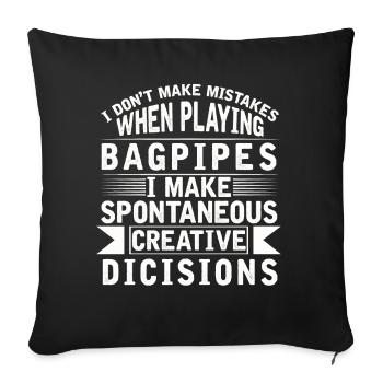 Bagpipes Error Musical Instrument Loud - Sofa pillowcase 17,3'' x 17,3'' (45 x 45 cm) - black - Front