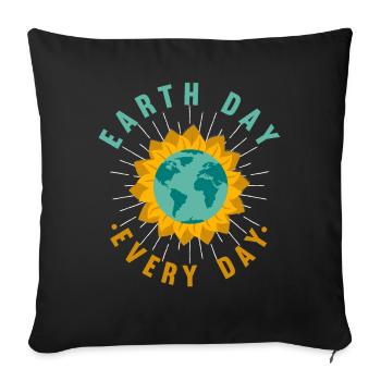 Planet Awareness Earth Day Sonnenblume Liebe - Sofakissenbezug 45 x 45 cm - Schwarz - Vorne
