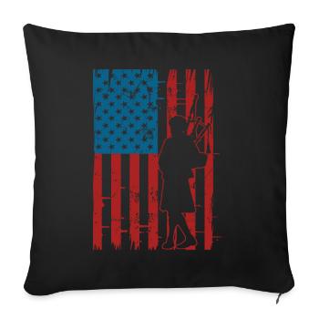 Patriotic bagpipe player musician bagpipes - Sofa pillowcase 17,3'' x 17,3'' (45 x 45 cm) - black - Front