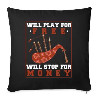 Loud bagpiper musical instrument - Sofa pillowcase 17,3'' x 17,3'' (45 x 45 cm) - black - Front