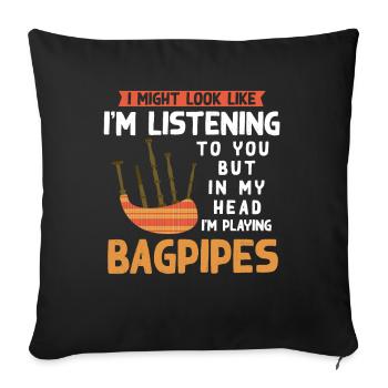 Bagpipes Addictive Music Bagpiper - Sofa pillowcase 17,3'' x 17,3'' (45 x 45 cm) - black - Front