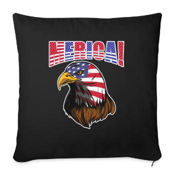 Eagle America July 4 Patriotic - Sofa pillowcase 17,3'' x 17,3'' (45 x 45 cm) - black - Front