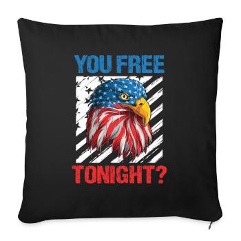 Eagle America Adult Humor Men July 4 - Sofa pillowcase 17,3'' x 17,3'' (45 x 45 cm) - black - Front