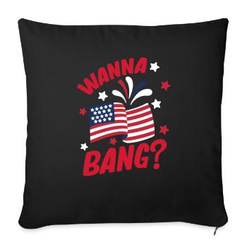July 4 Men Fireworks USA - Sofa pillowcase 17,3'' x 17,3'' (45 x 45 cm) - black - Front