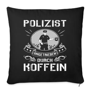 Polizei Polizist Polizisten Polizeibeamter - Sofakissenbezug 45 x 45 cm - Schwarz - Vorne