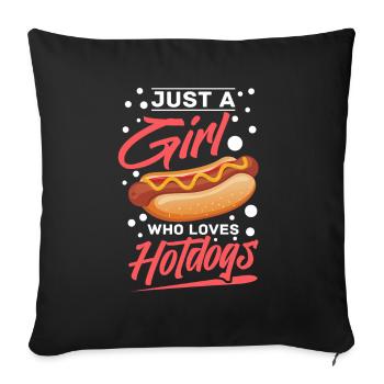Girls Hotdog Fast Food Grill - Sofa pillowcase 17,3'' x 17,3'' (45 x 45 cm) - black - Front