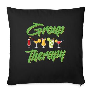 Cocktail Thérapie Barman Femmes Barmaid - Housse de coussin décorative 45 x 45 cm - noir - Devant