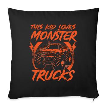 Monster Trucks Fan Girls Boys Monster Truck - Sofa pillowcase 17,3'' x 17,3'' (45 x 45 cm) - black - Front