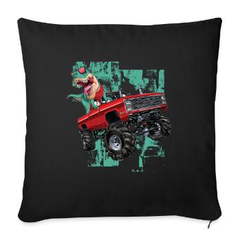 Monster Truck Trex Young Monster Trucks Dinosaurs - Sofa pillowcase 17,3'' x 17,3'' (45 x 45 cm) - black - Front