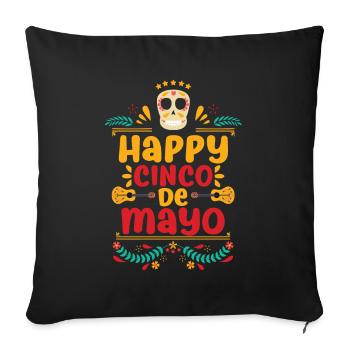 Cheerful Cinco De Mayo Mexican Fiesta - Sofa pillowcase 17,3'' x 17,3'' (45 x 45 cm) - black - Front