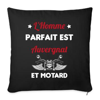 L'Homme Parfait Est Auvergnat Motard - Housse de coussin décorative 45 x 45 cm - noir - Devant