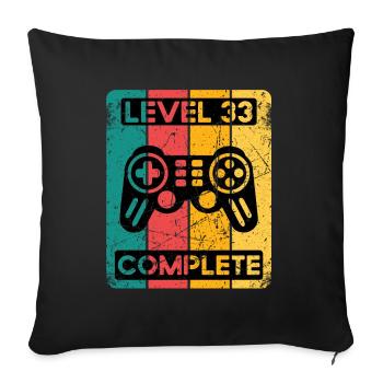 33ème anniversaire Chemise Gamer Gambler Hommes Cadeau - Housse de coussin décorative 45 x 45 cm - noir - Devant