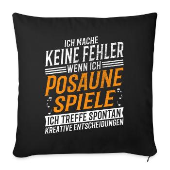 Posaune Musiker Kreativer Posaunenspieler - Sofakissenbezug 45 x 45 cm - Schwarz - Vorne